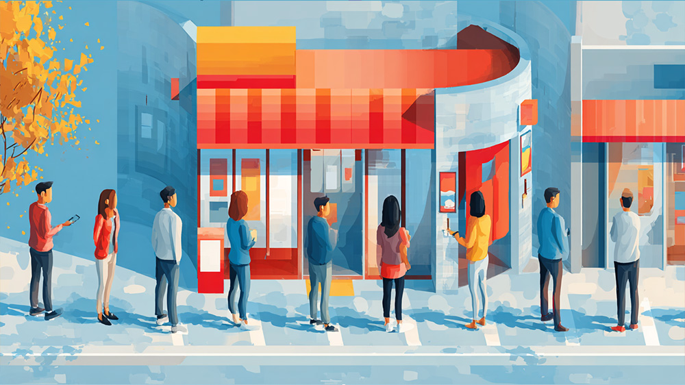 来店率の向上のイメージイラスト